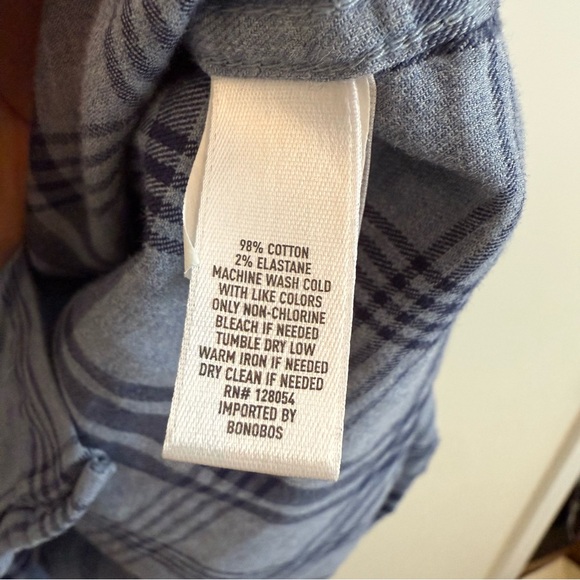 Bonobos Navy and Light Blue Checkered Flannel - Picture 6 of 9